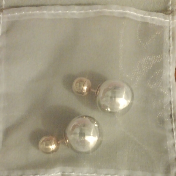 Dior Silver Ball Earrings - Picture 8 of 11